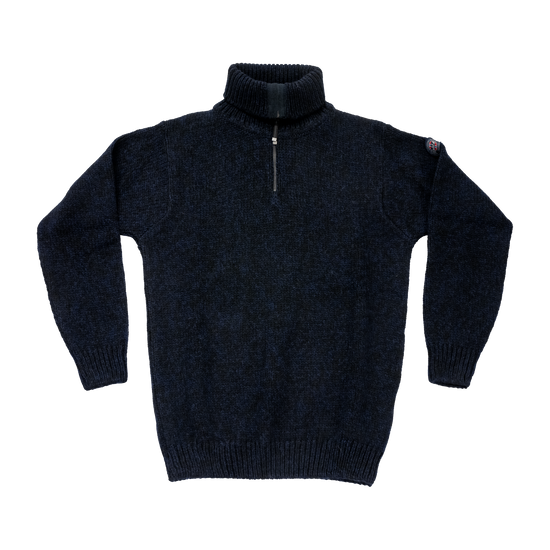 Devold NANSEN Zip-Wollpullover Unisex – DARK BLUE MELANGE – Produktansicht