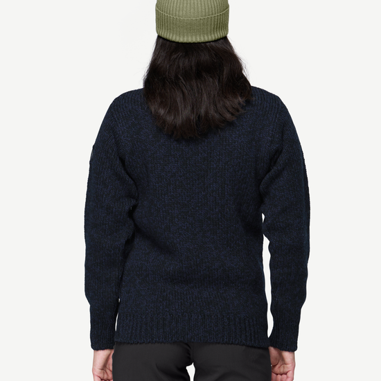 Devold NANSEN Zip-Wollpullover Unisex – DARK BLUE MELANGE – Studioansicht
