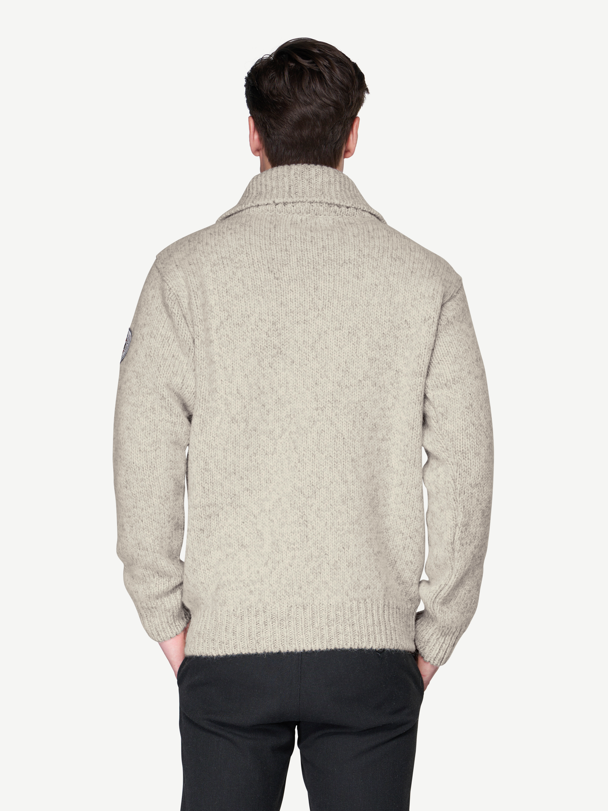 Devold NANSEN Zip-Wollpullover Unisex – GREY MELANGE – Studioansicht