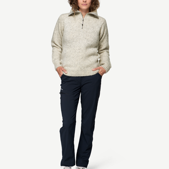 Devold NANSEN Zip-Wollpullover Unisex – GREY MELANGE – Studioansicht