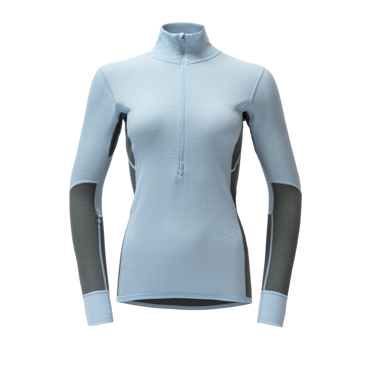 Devold WOOL MESH 190 Zip Neck Damen – DAWN-CASTLEROCK – Packshot