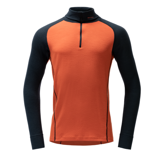 Devold DUO ACTIVE 205 Zip Neck Herren – Brick – Packshot