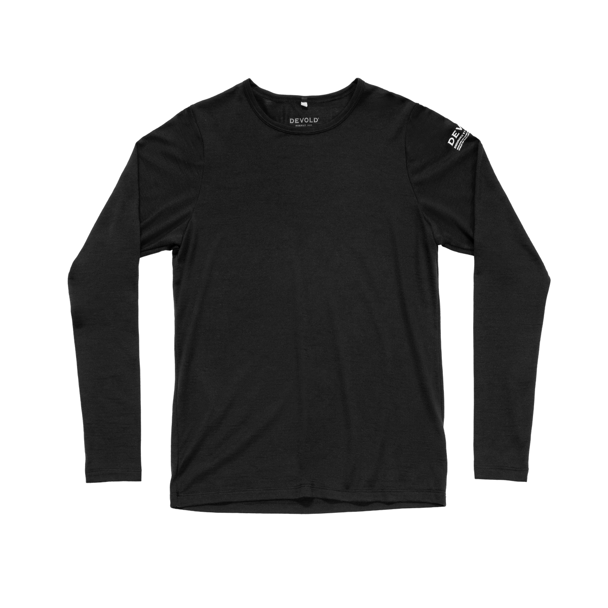 Devold ACTIVE STAMP Damen Merino Langarmshirt – Black – Packshot