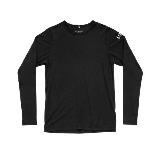 Devold ACTIVE STAMP Damen Merino Langarmshirt – Black – Packshot