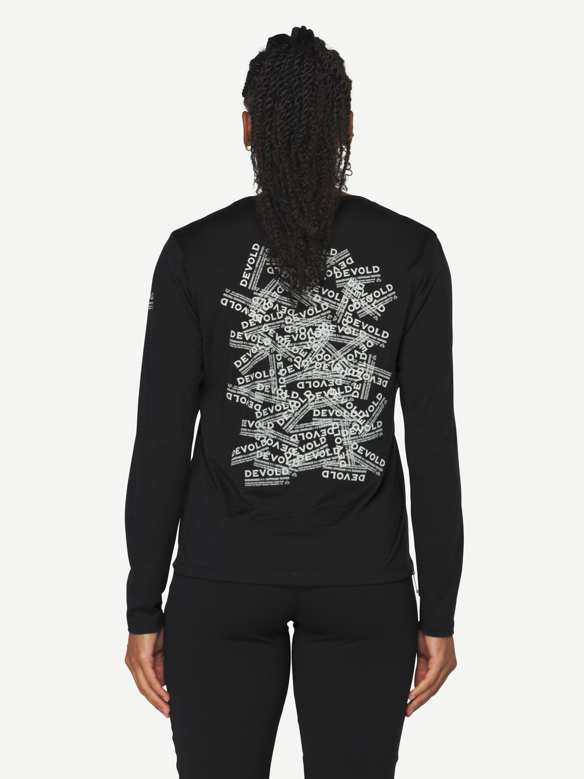 Devold ACTIVE STAMP Damen Merino Langarmshirt – Black – Ansicht 2
