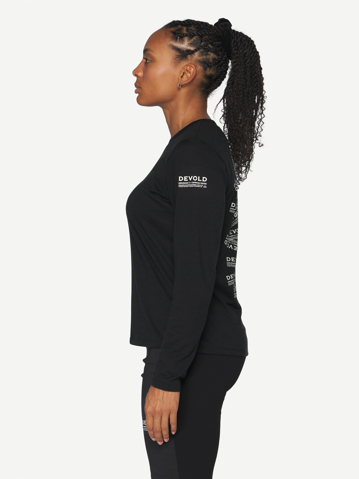 Devold ACTIVE STAMP Damen Merino Langarmshirt – Black – Ansicht 4
