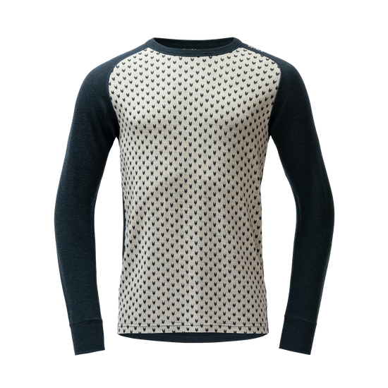 Devold SIGNATURE 230 Herren Merino Langarmshirt | Raw White - Ink | Packshot