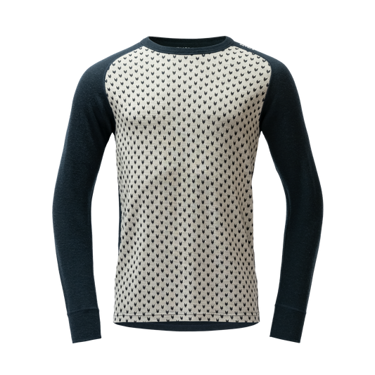 Devold SIGNATURE 230 Herren Merino Langarmshirt | Raw White - Ink | Packshot