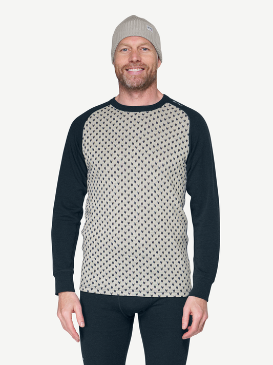 Devold SIGNATURE 230 Herren Merino Langarmshirt | Raw White - Ink | Ansicht 2