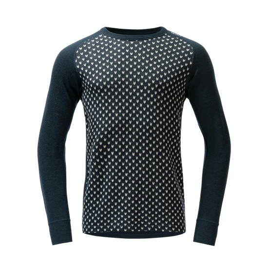 Devold SIGNATURE 230 Herren Merino Langarmshirt | Ink - Offwhite | Packshot