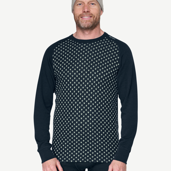 Devold SIGNATURE 230 Herren Merino Langarmshirt | Ink - Offwhite | Ansicht 2