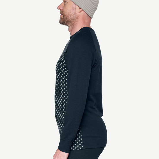 Devold SIGNATURE 230 Herren Merino Langarmshirt | Ink - Offwhite | Ansicht 3