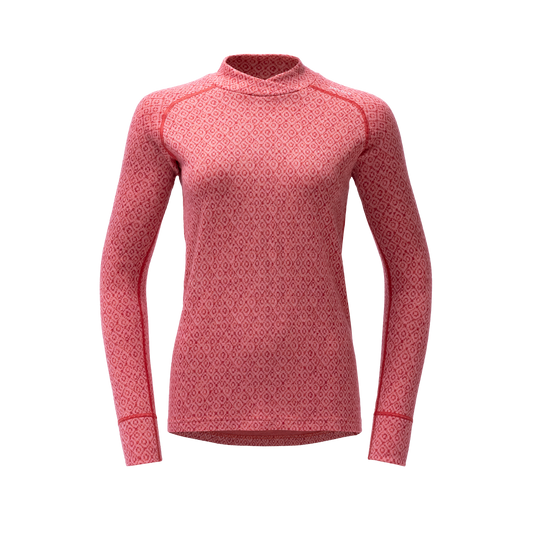 Devold SIGNATURE SILK 230 CROSS NECK Damen Merino Langarmshirt | Apricot | Packshot