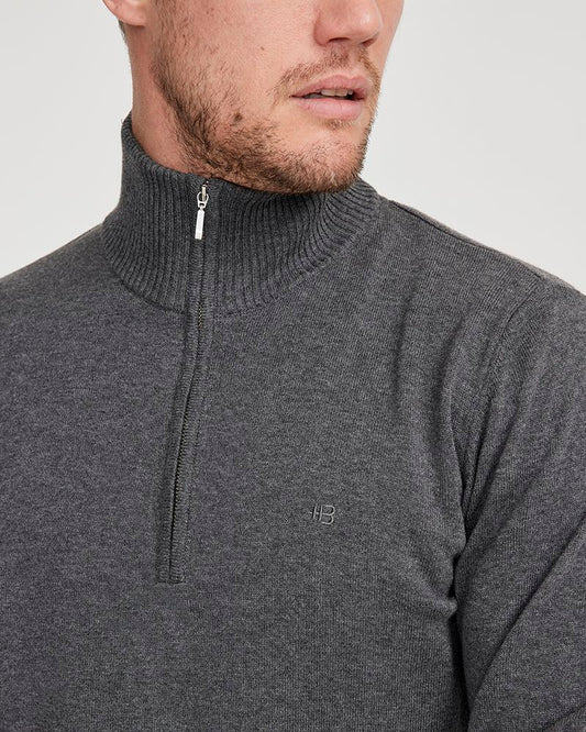 Holger T-neck – Dark Grey Melange – Herstelleransicht