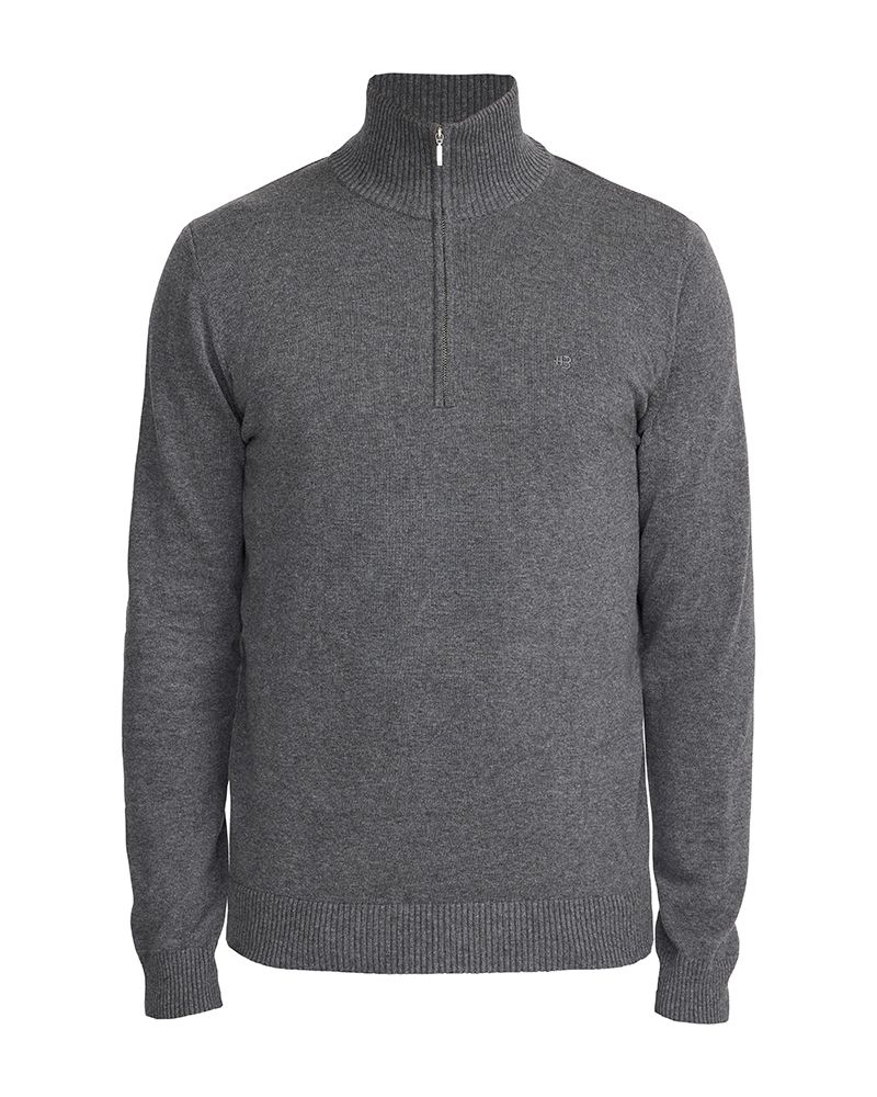 Holger T-neck – Dark Grey Melange – Packshot