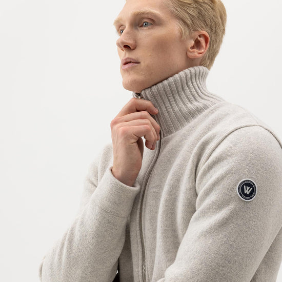 Måns Zip WP – Light Grey Melange – Produktansicht