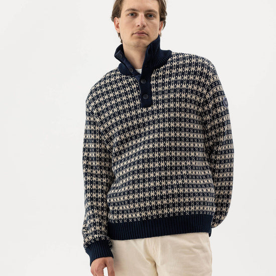 Sverre T-neck WP – Navy - Oyster – Herstelleransicht