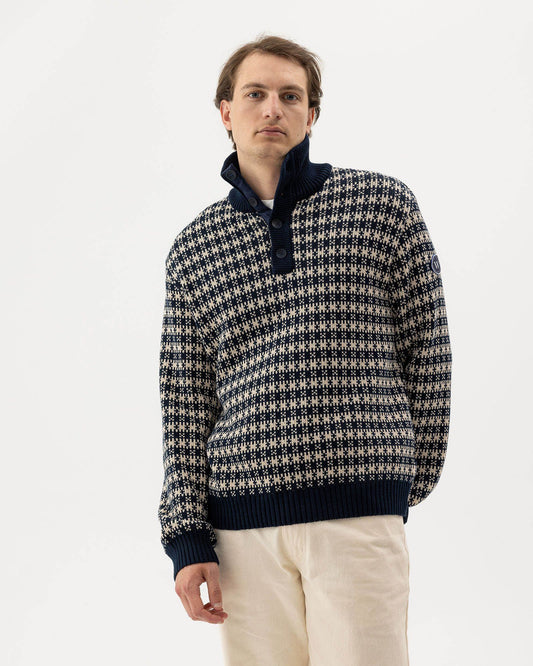 Sverre T-neck WP – Navy - Oyster – Herstelleransicht