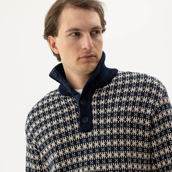 Sverre T-neck WP – Navy - Oyster – Herstelleransicht