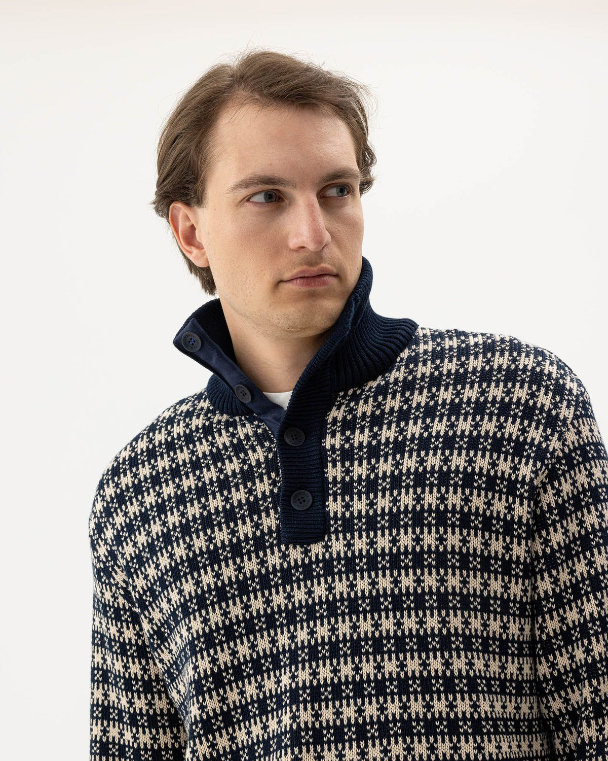 Sverre T-neck WP – Navy - Oyster – Herstelleransicht