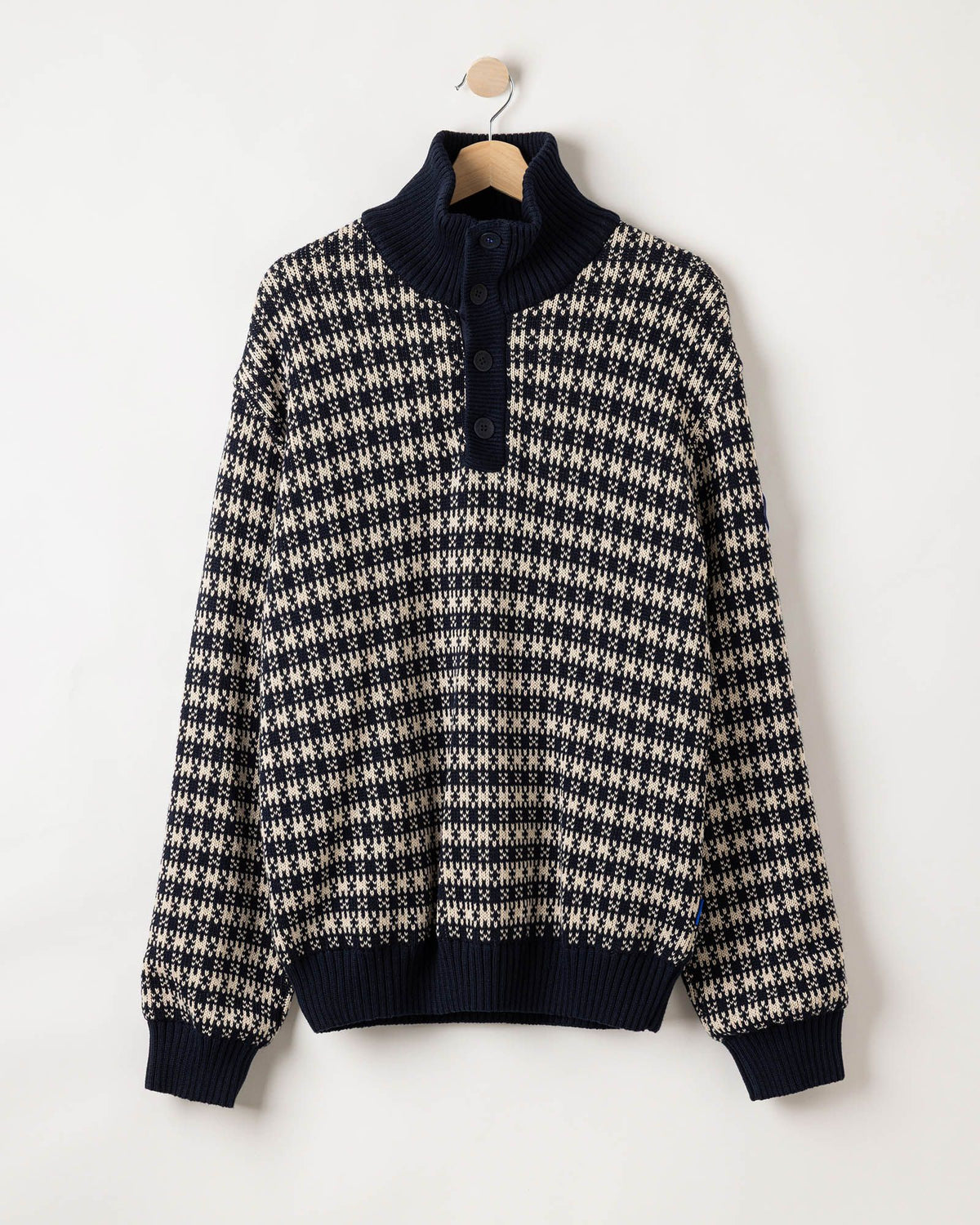 Sverre T-neck WP – Navy - Oyster – Packshot