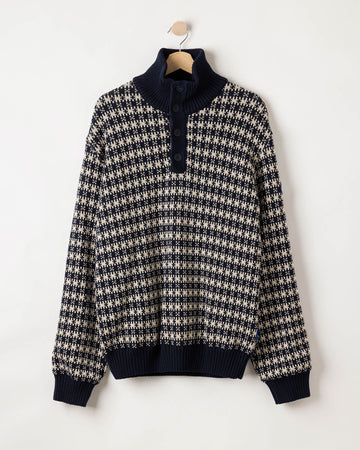 Sverre T-neck WP – Navy - Oyster – Packshot