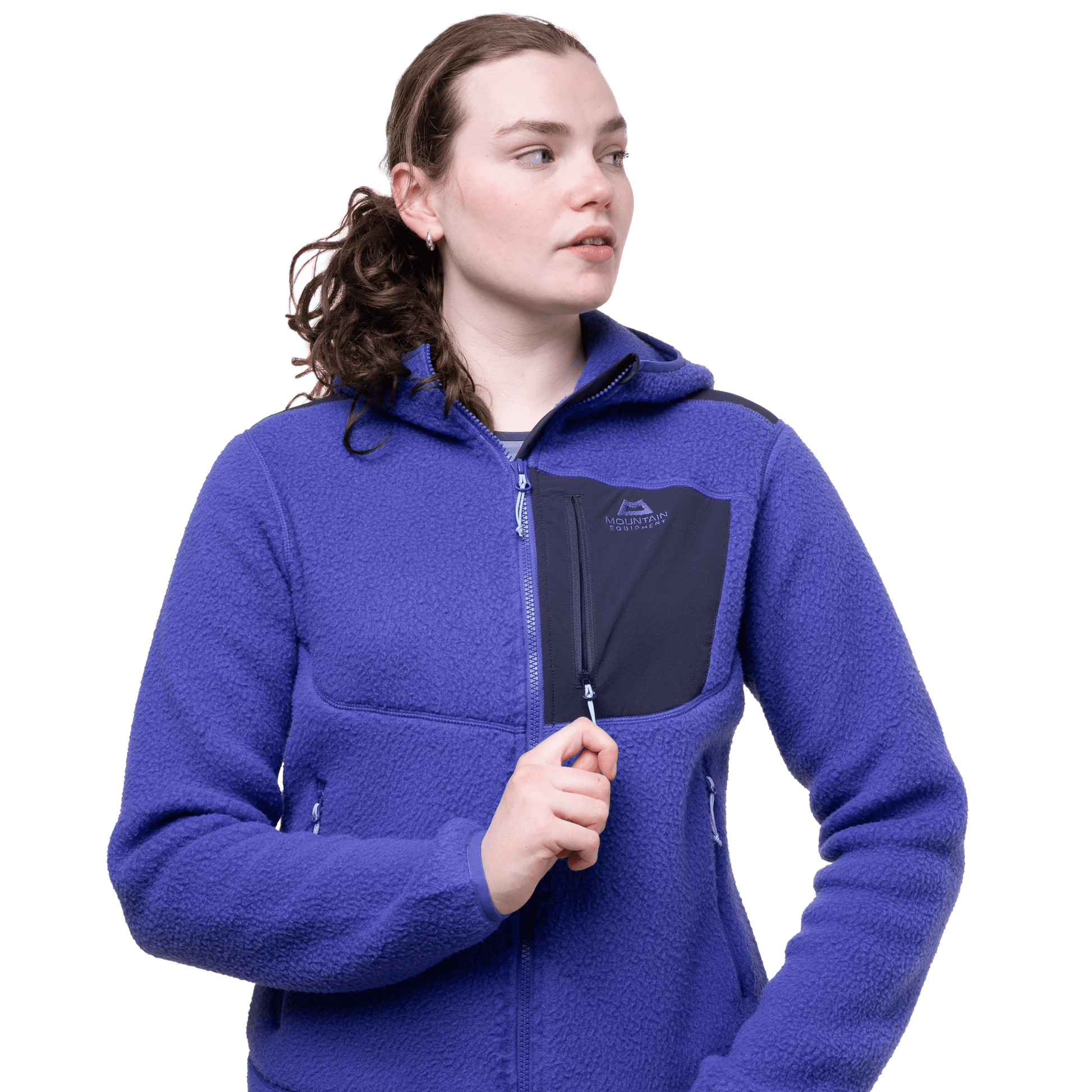 Mountain equipment w highpile hooded jacket