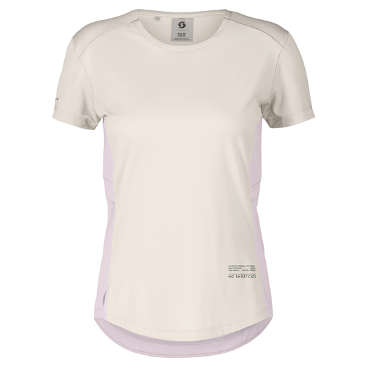 SCOTT W Endurance Tech Kurzarmshirt Damen – Cotton white - Bliss pink – Packshot/Hero