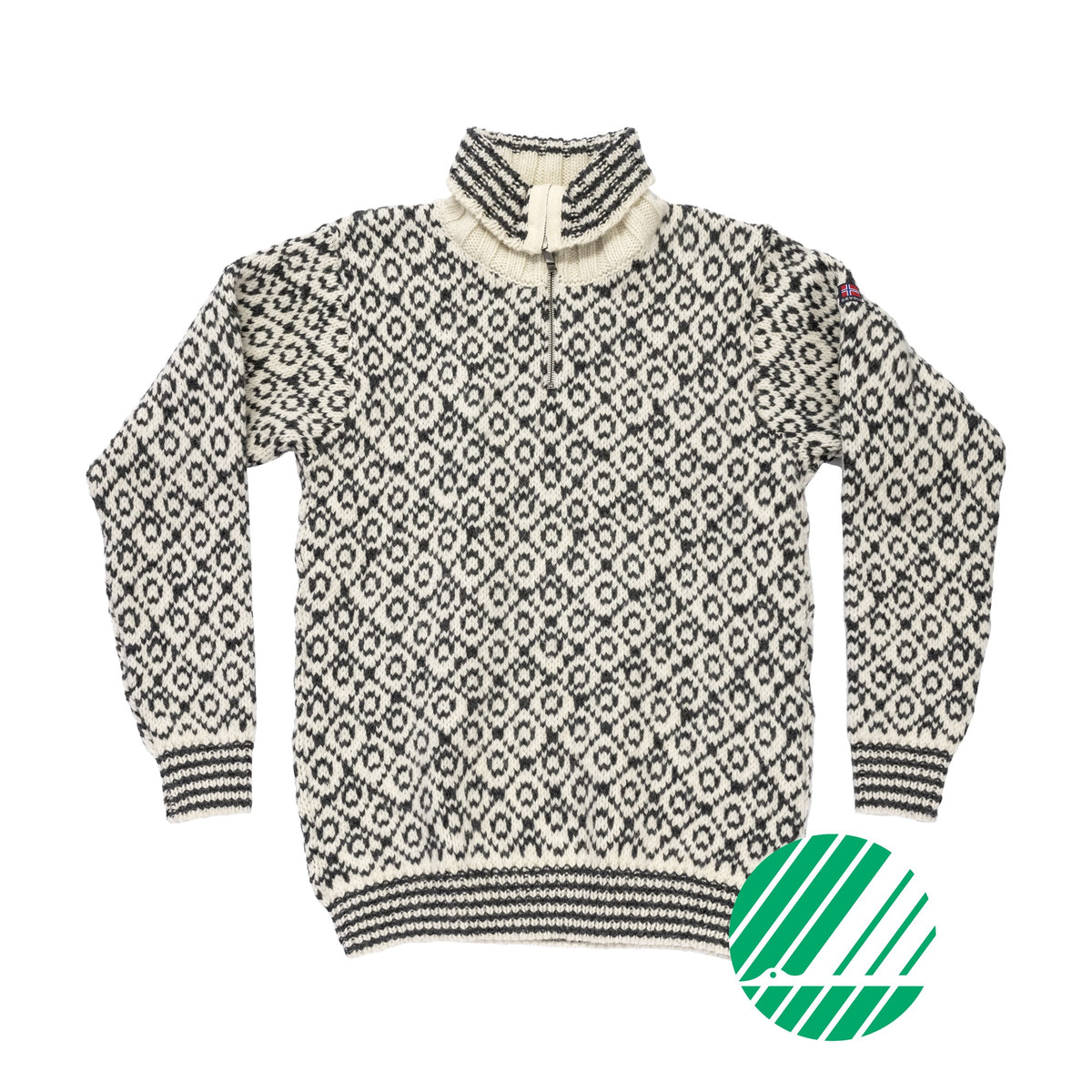 Devold SVALBARD ZIP NECK Offwhite - Anthracite | Packshot