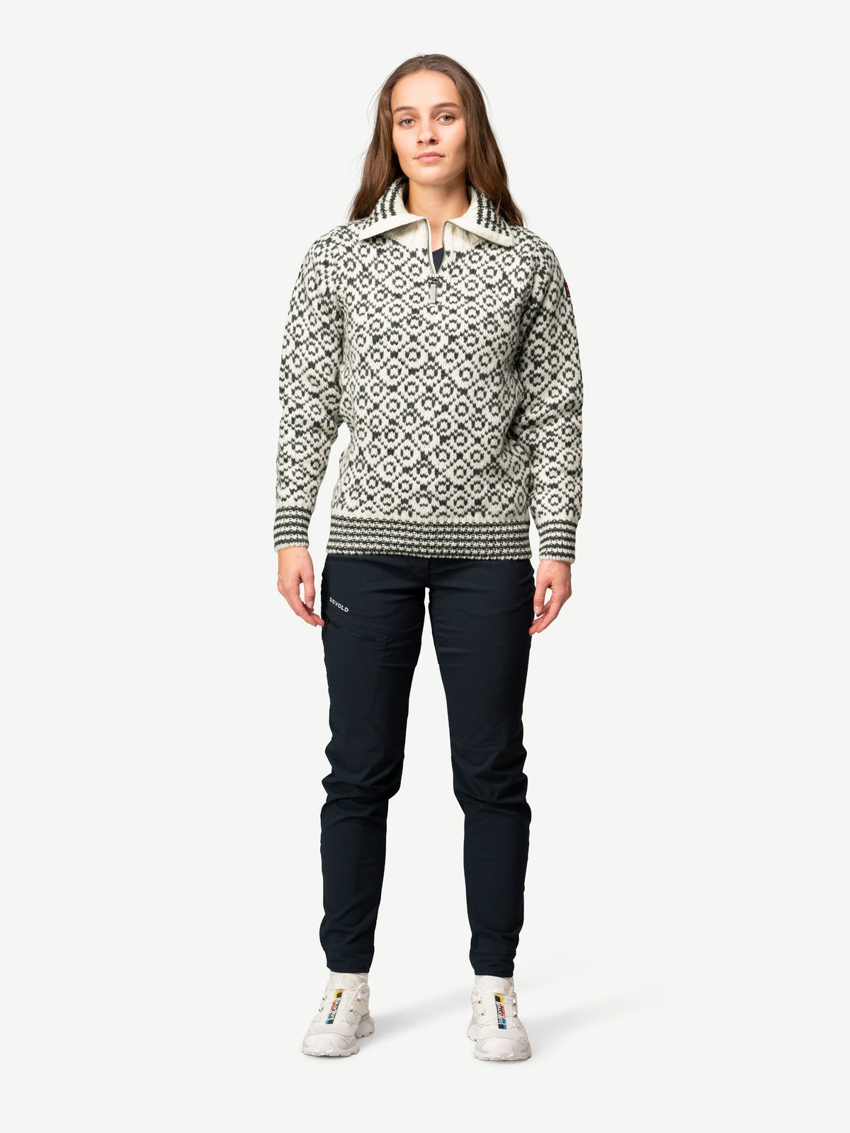 Devold SVALBARD ZIP NECK Offwhite - Anthracite | Ansicht 9