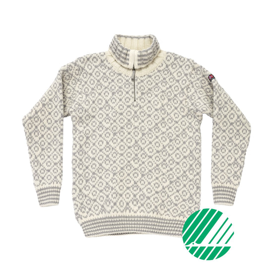 Devold SVALBARD ZIP NECK Offwhite - Grey | Packshot