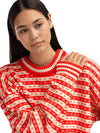 Dale of Norway Skipsleia Unisex Wool Sweater Roth Red - Natural White – Detail