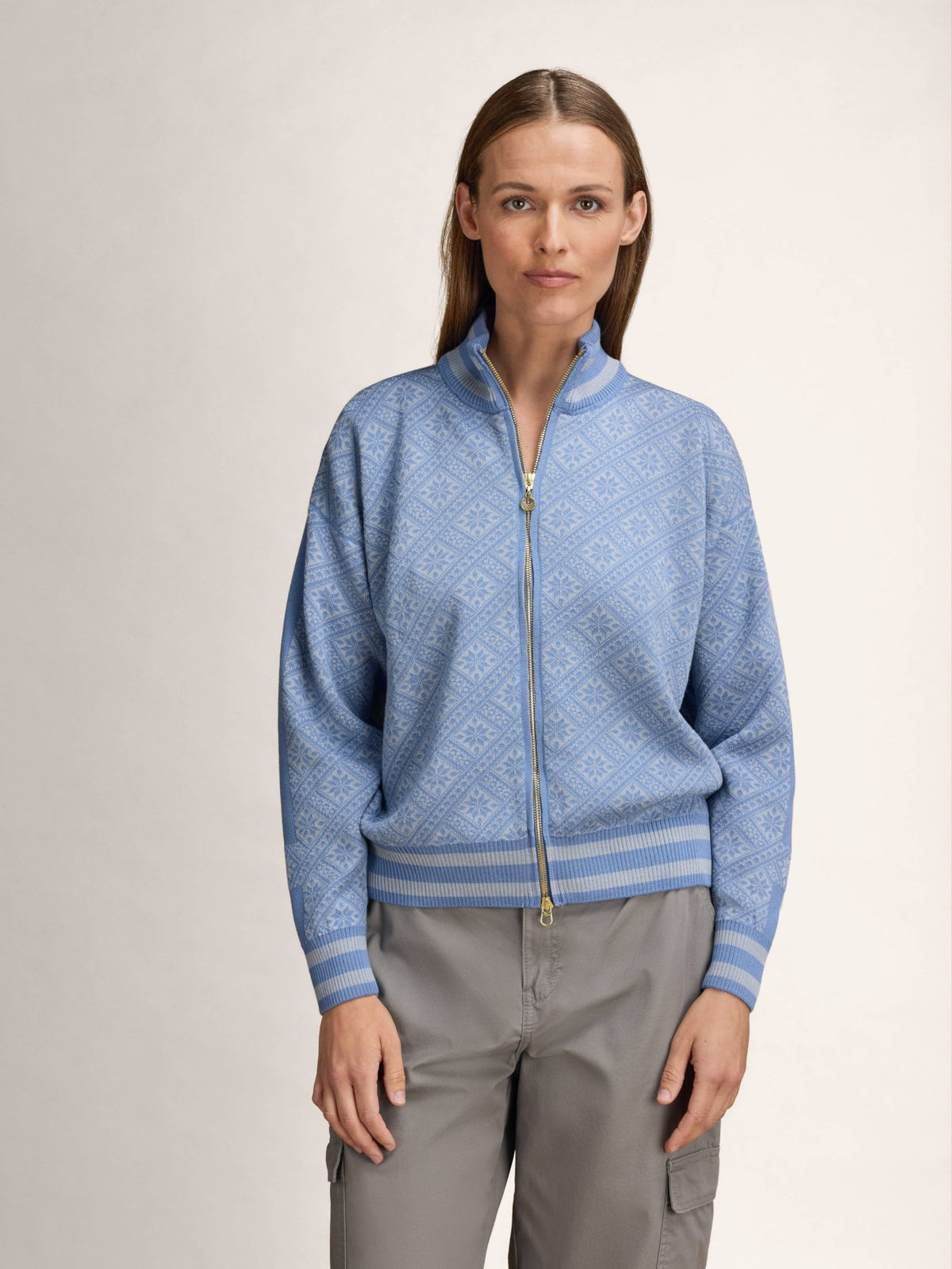 Dale Of Norway DALARNA Merino-Strickjacke Damen | Metal - Blue Shadow | Studio | DALE-85901-D00-03