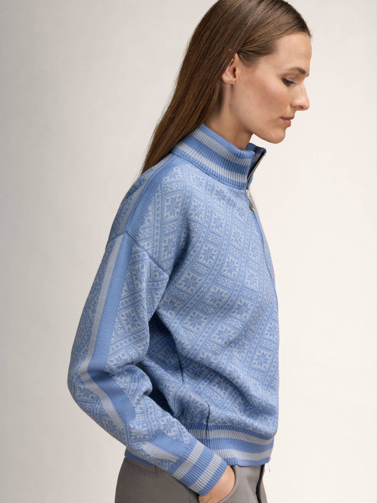 Dale Of Norway DALARNA Merino-Strickjacke Damen | Metal - Blue Shadow | Studio | DALE-85901-D00-05