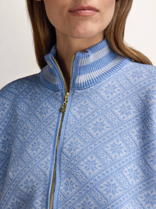 Dale Of Norway DALARNA Merino-Strickjacke Damen | Metal - Blue Shadow | Detail | DALE-85901-D00-06