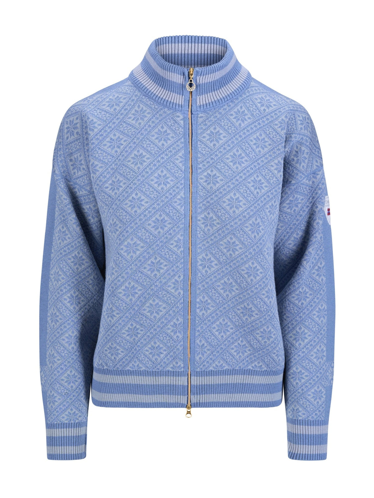 Dale Of Norway DALARNA Merino-Strickjacke Damen | Metal - Blue Shadow | Packshot | DALE-85901-D00-07