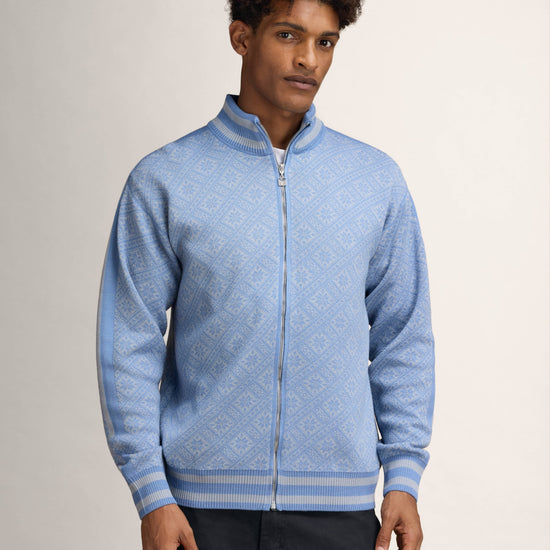 Dale Of Norway DALARNA Merino-Strickjacke Herren | Metal - Blue Shadow | Studio | DALE-85911-D00-03