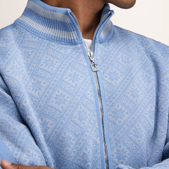 Dale Of Norway DALARNA Merino-Strickjacke Herren | Metal - Blue Shadow | Detail | DALE-85911-D00-06