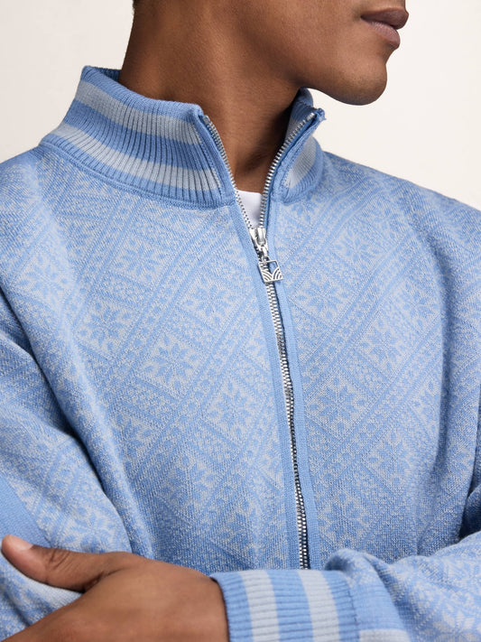 Dale Of Norway DALARNA Merino-Strickjacke Herren | Metal - Blue Shadow | Detail | DALE-85911-D00-06