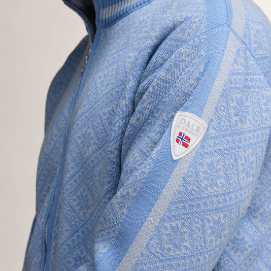 Dale Of Norway DALARNA Merino-Strickjacke Herren | Metal - Blue Shadow | Detail | DALE-85911-D00-07
