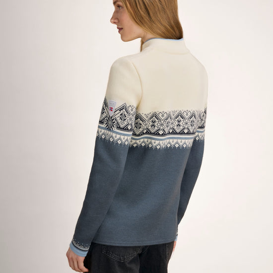 Dale Of Norway MORITZ Merino-Strickjacke Damen | Steel - Offwhite - Navy | Studio | DALE-85941-C04-01