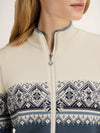 Dale Of Norway MORITZ Merino-Strickjacke Damen | Steel - Offwhite - Navy | Detail | DALE-85941-C04-04
