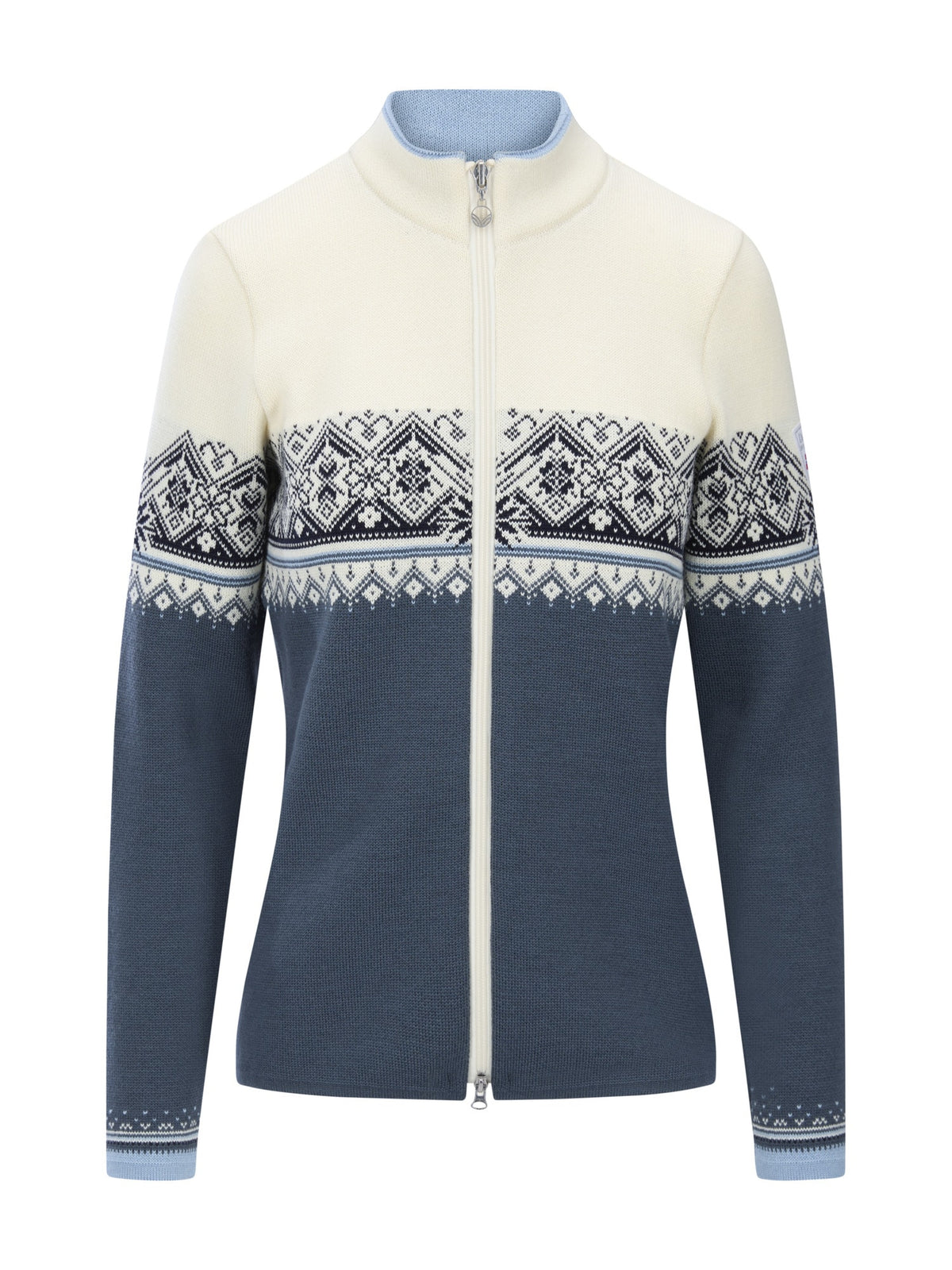 Dale Of Norway MORITZ Merino-Strickjacke Damen | Steel - Offwhite - Navy | Packshot | DALE-85941-C04-05