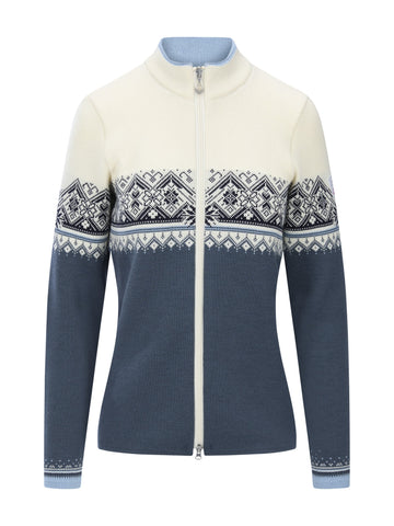 Dale Of Norway MORITZ Merino-Strickjacke Damen | Steel - Offwhite - Navy | Packshot | DALE-85941-C04-05