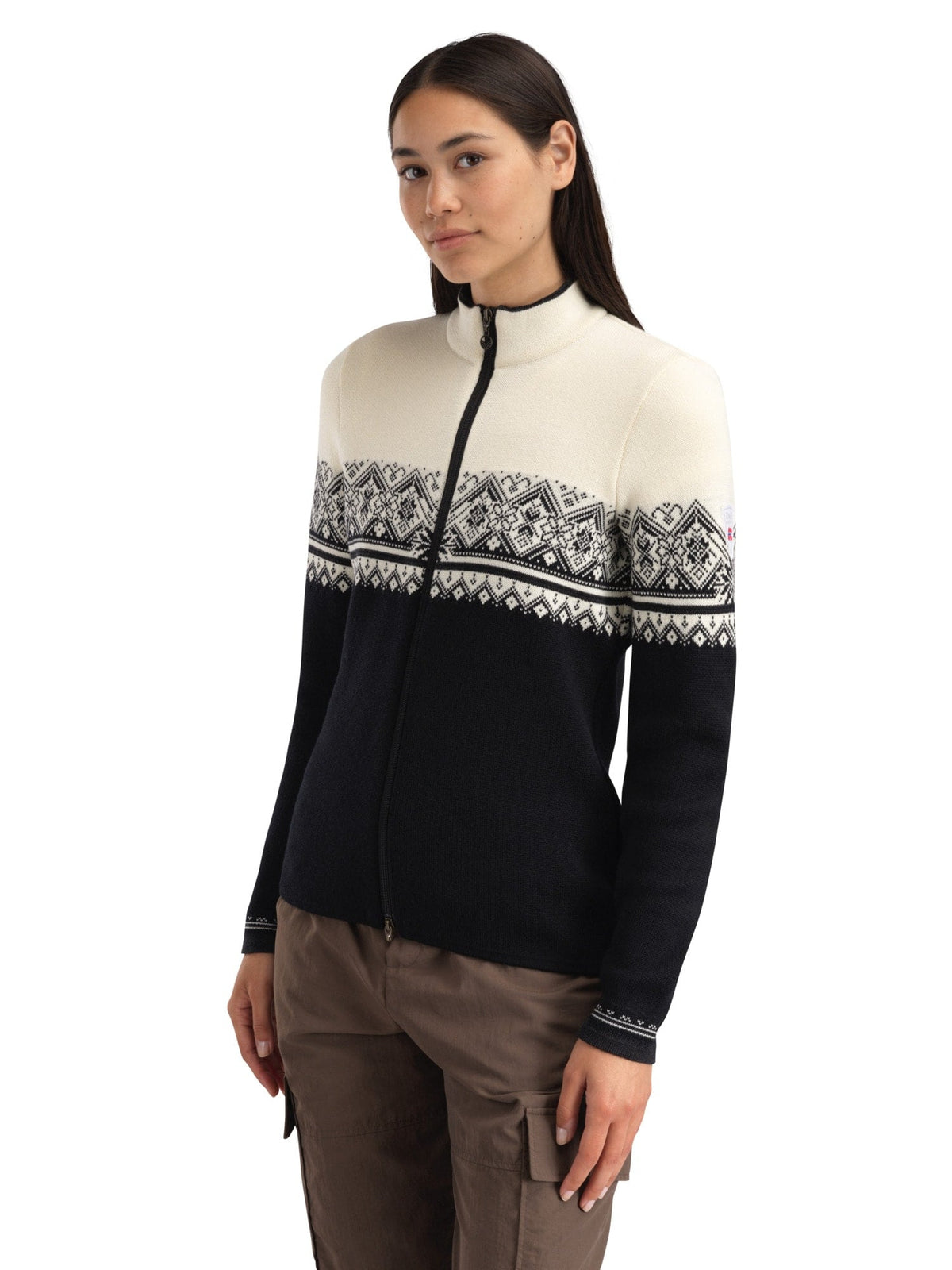 Dale Of Norway MORITZ Merino-Strickjacke Damen | Black - Offwhite - Dark Charcoal | Studio | DALE-85941-K00-01