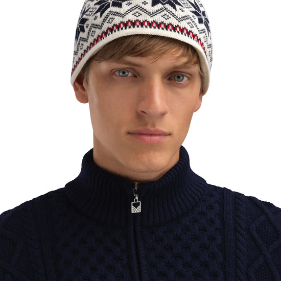 Dale of Norway GARMISCH Offwhite - Navy - Raspberry Detail
