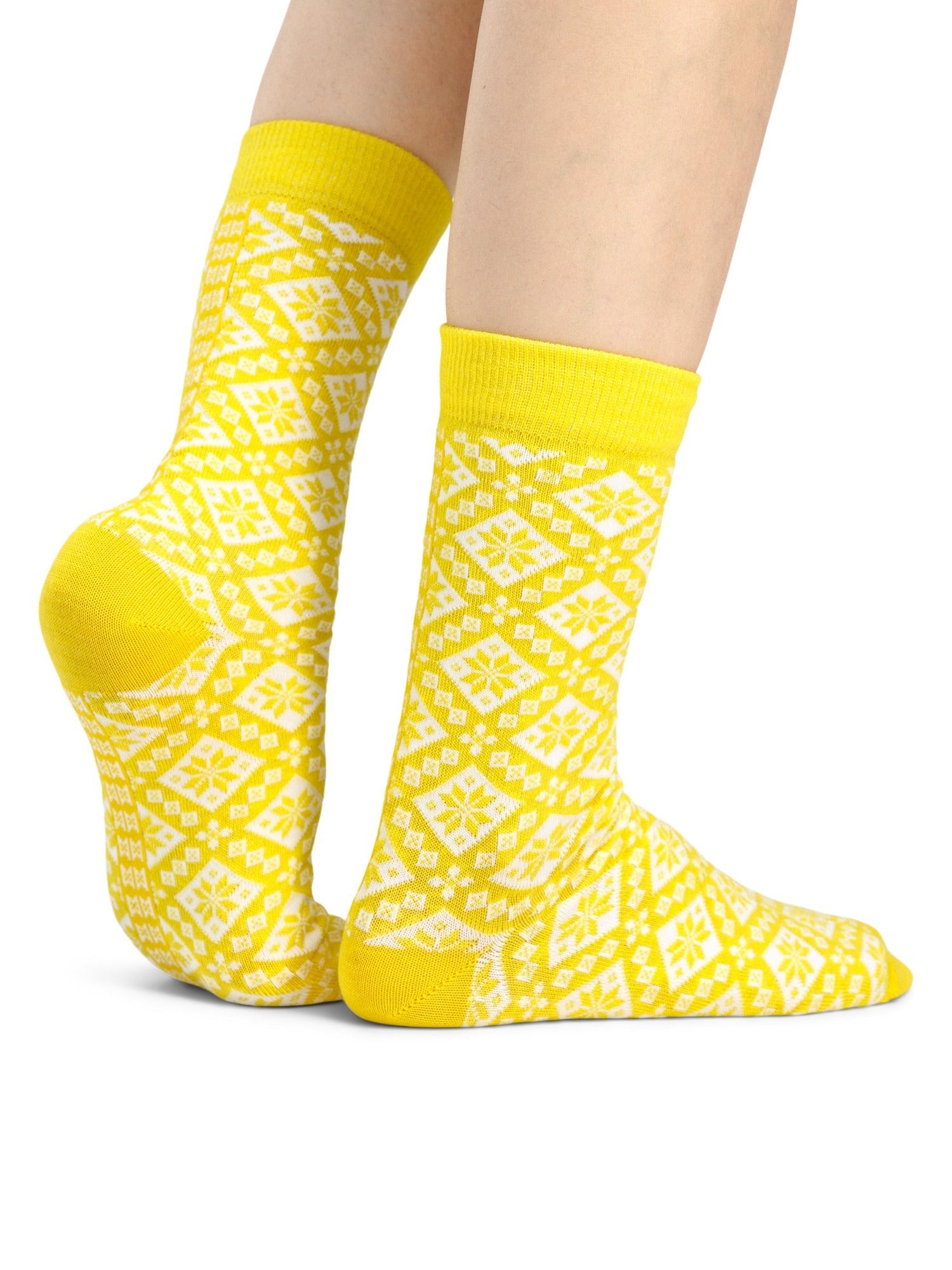 Calcetines Dale Of Norway BJORØY amarillos y blanco roto M - PeakStyle