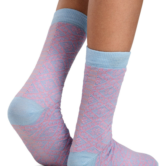 Calcetines Dale Of Norway BJORØY azul claro y rosa orquídea L - PeakStyle