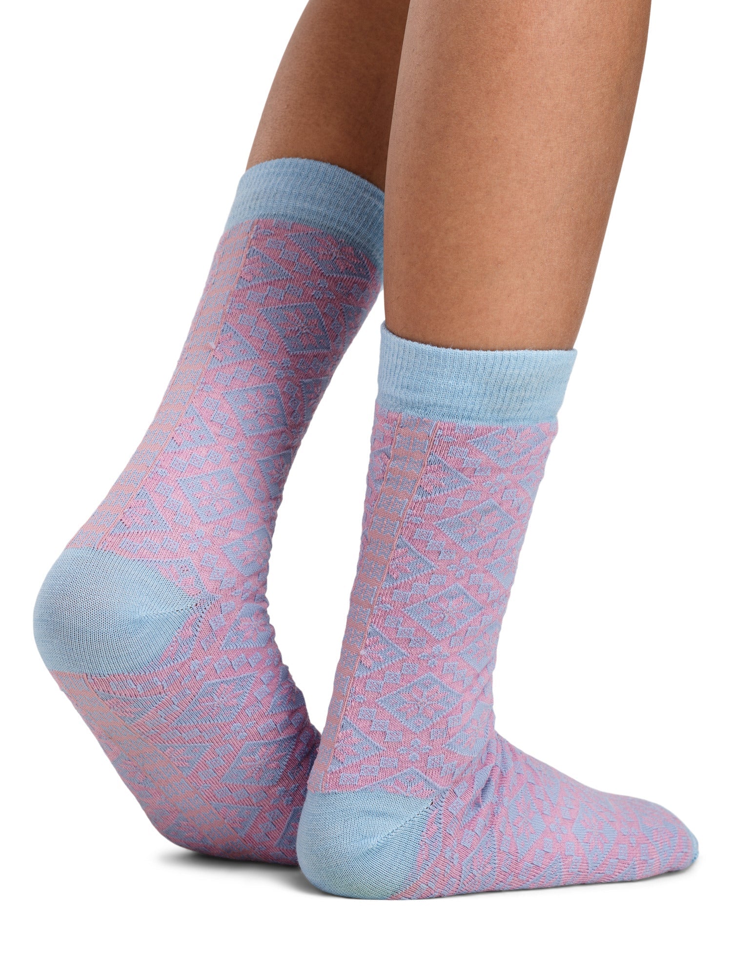 Calcetines Dale Of Norway BJORØY azul claro y rosa orquídea L - PeakStyle