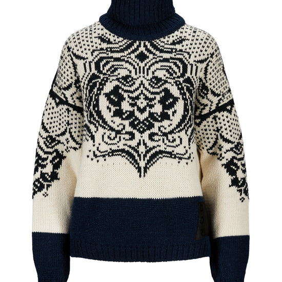 Dale Of Norway BLOMDALEN FEM SWEATER Bianco sporco Nero Blu navy XL - PeakStyle